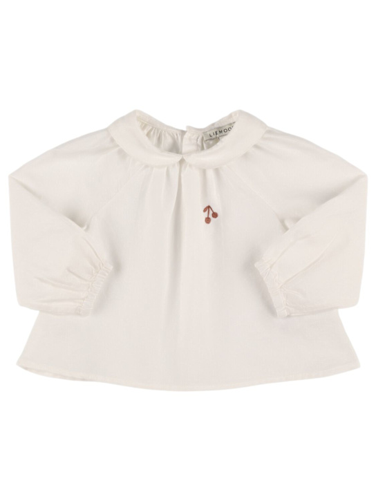 Liewood: Organic cotton shirt - White - kids-girls_0 | Luisa Via Roma