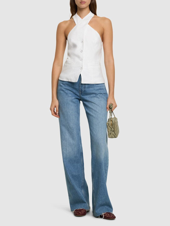 Reformation: Tate linen top - White - women_1 | Luisa Via Roma