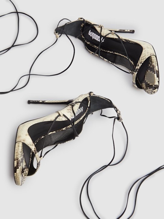 Dsquared2: 120mm Riri python print leather sandals - Natural - women_2 | Luisa Via Roma