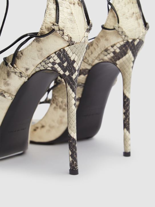 Dsquared2: 120mm Riri python print leather sandals - Natural - women_3 | Luisa Via Roma