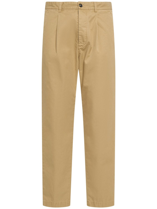 Dsquared2: One pleat cotton pants - Khaki - men_0 | Luisa Via Roma