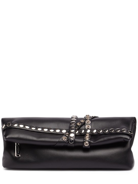 Dsquared2: Studded leather clutch - Black - women_0 | Luisa Via Roma