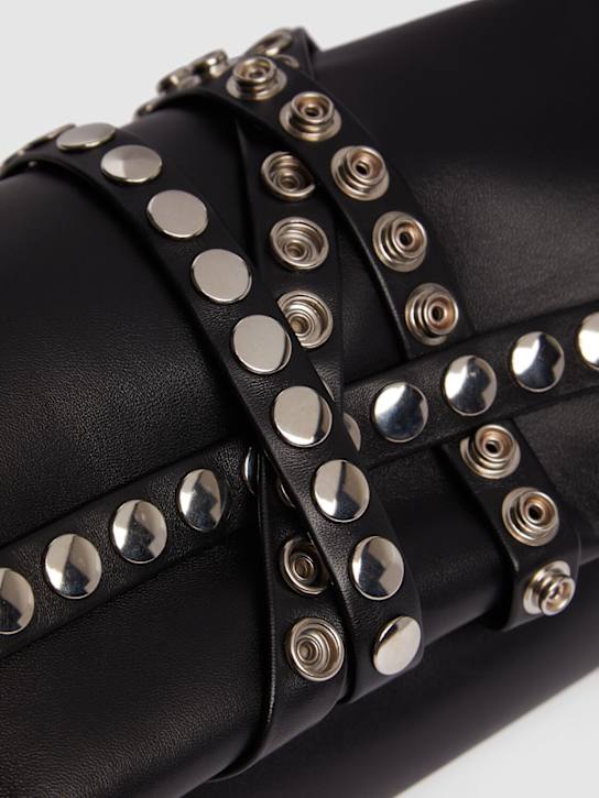 Dsquared2: Studded leather clutch - Black - women_3 | Luisa Via Roma