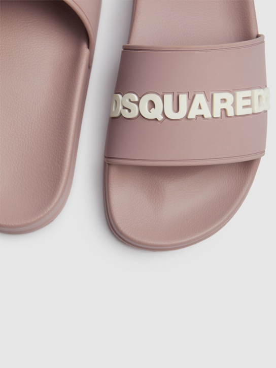 Dsquared2: Dsquared2 logo pool slides - Dark Pink - women_4 | Luisa Via Roma
