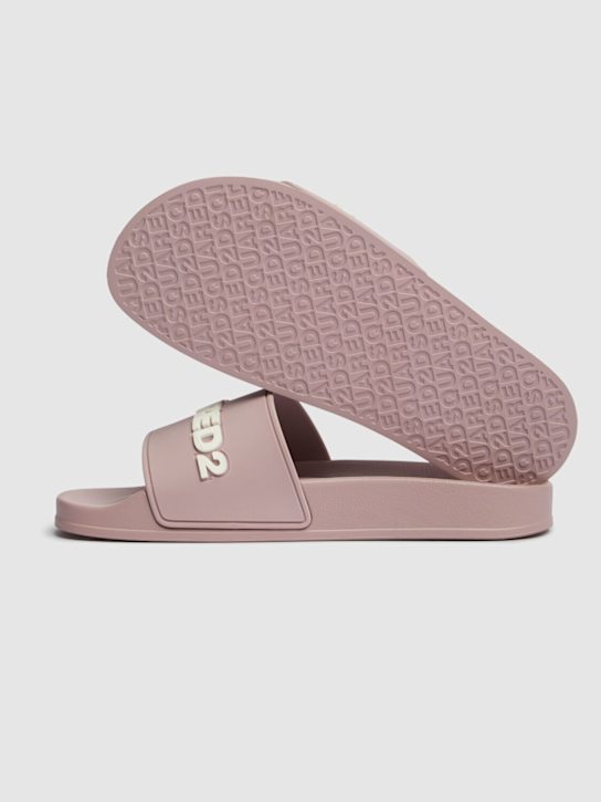 Dsquared2: Dsquared2 logo pool slides - Dark Pink - women_3 | Luisa Via Roma