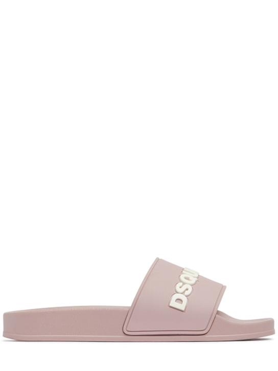 Dsquared2: Dsquared2 logo pool slides - Dark Pink - women_0 | Luisa Via Roma