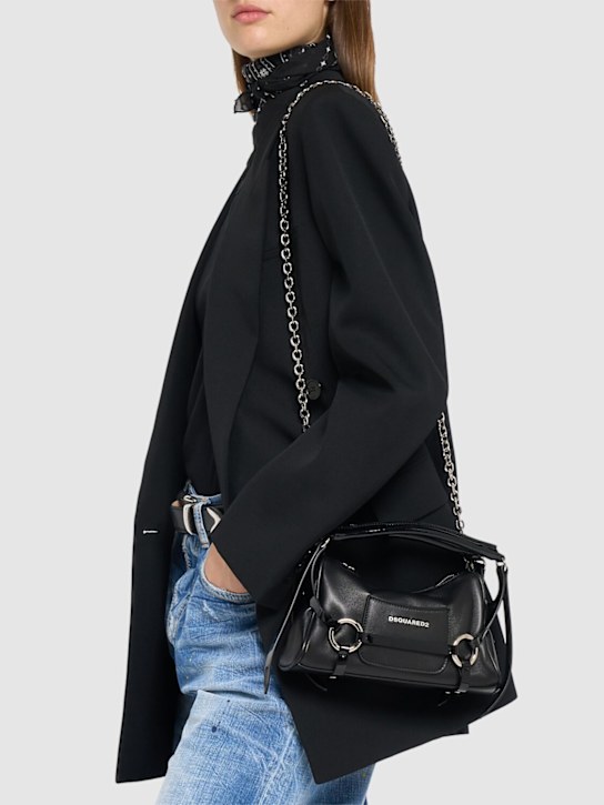 Dsquared2: Bondage leather shoulder bag - Black - women_1 | Luisa Via Roma