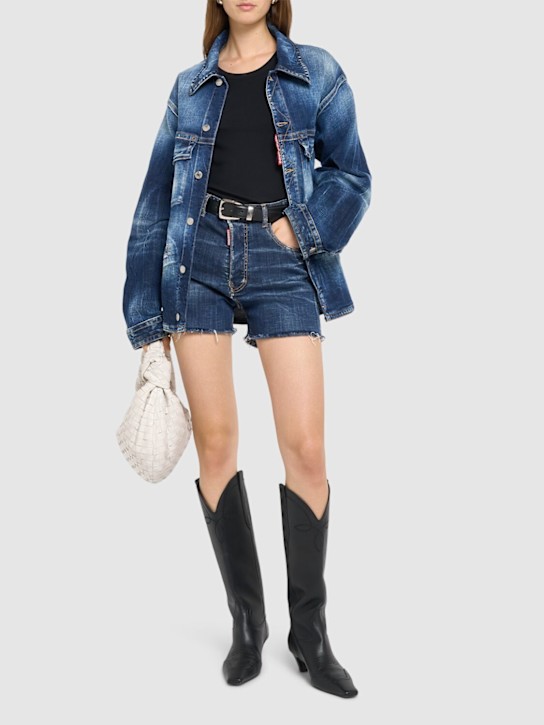 Dsquared2: 642 denim shorts - Navy - women_1 | Luisa Via Roma