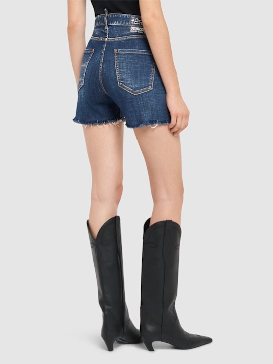 Dsquared2: 642 denim shorts - Navy - women_2 | Luisa Via Roma