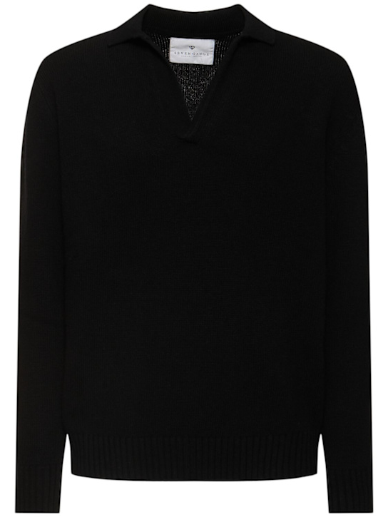 Seven Gauge: Wool polo sweater - men_0 | Luisa Via Roma