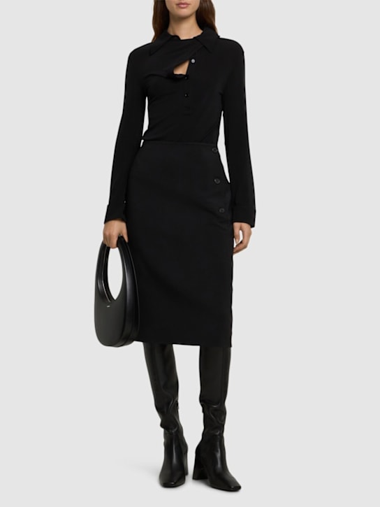 Courrèges: Oblique tailored wool long skirt - women_1 | Luisa Via Roma