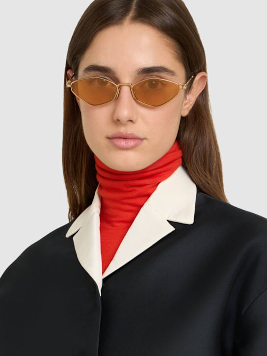 Miu Miu: Hexagonal metal sunglasses - Gold - women_1 | Luisa Via Roma