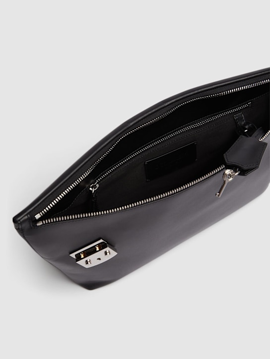 Dsquared2: Lock Yourself leather clutch - Black - women_5 | Luisa Via Roma