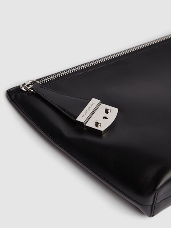 Dsquared2: Lock Yourself leather clutch - Black - women_3 | Luisa Via Roma