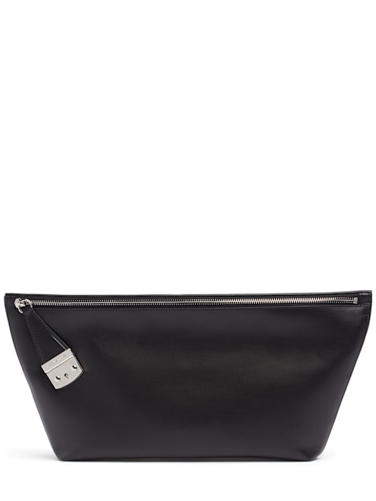 Dsquared2: Lock Yourself leather clutch - Black - women_0 | Luisa Via Roma