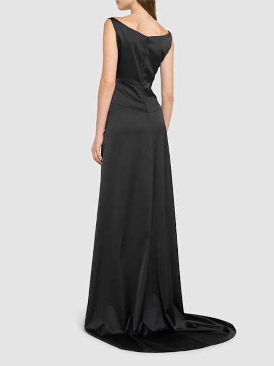 Dsquared2: Daisy crepe cady gown - Black - women_2 | Luisa Via Roma