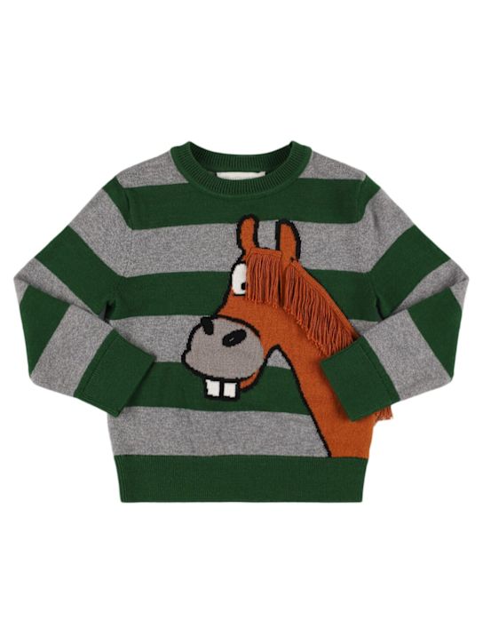 Stella McCartney Kids: コットン＆ウールニットセーター - マルチカラー - kids-boys_0 | Luisa Via Roma