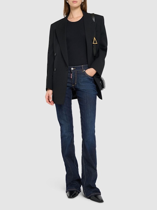 Dsquared2: Medium rise denim flared jeans - Blue - women_1 | Luisa Via Roma