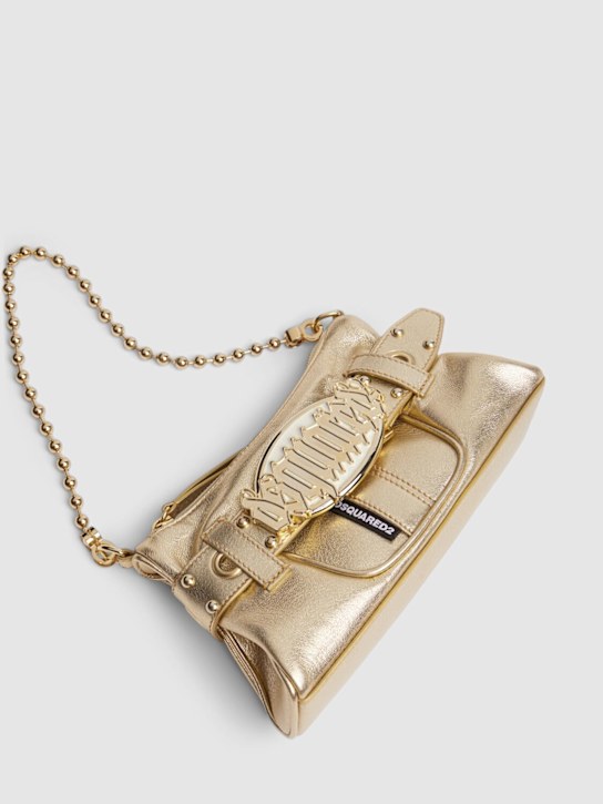 Dsquared2: Gothic Dsquared2 leather bag - Gold - women_3 | Luisa Via Roma
