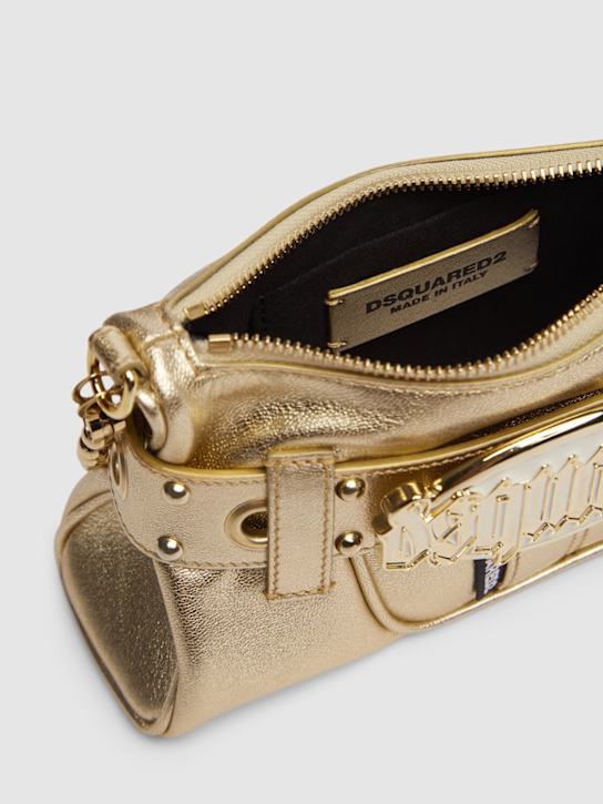 Dsquared2: Gothic Dsquared2 leather bag - Gold - women_6 | Luisa Via Roma