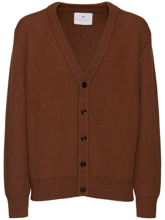 Seven Gauge: English rib wool cardigan - men_0 | Luisa Via Roma