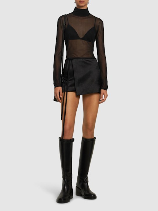 Ann Demeulemeester: Jolien satin mini wrap skirt - women_1 | Luisa Via Roma