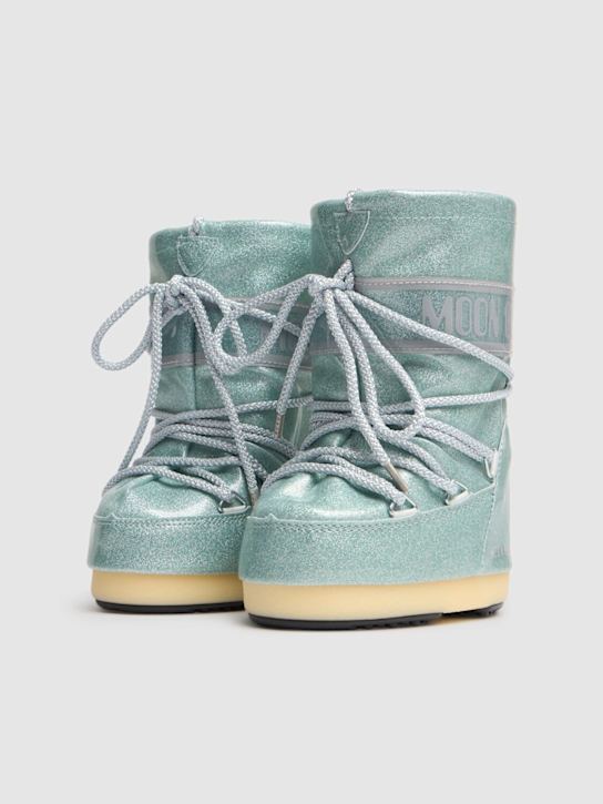 Moon Boot: Stivali da neve alti Icon in nylon glitterato - kids-girls_1 | Luisa Via Roma