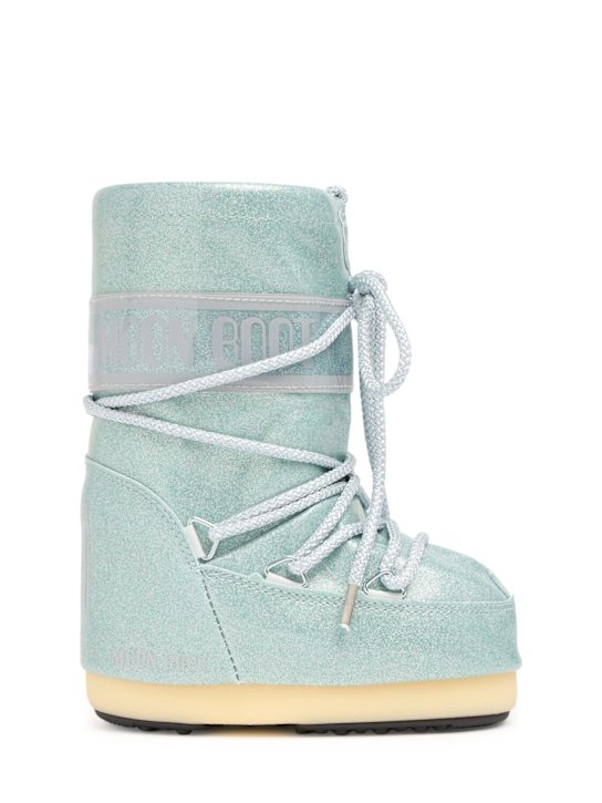 Moon Boot: Stivali da neve alti Icon in nylon glitterato - kids-girls_0 | Luisa Via Roma
