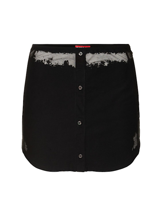 Diesel: O-Malvy jersey devoré mini skirt - women_0 | Luisa Via Roma