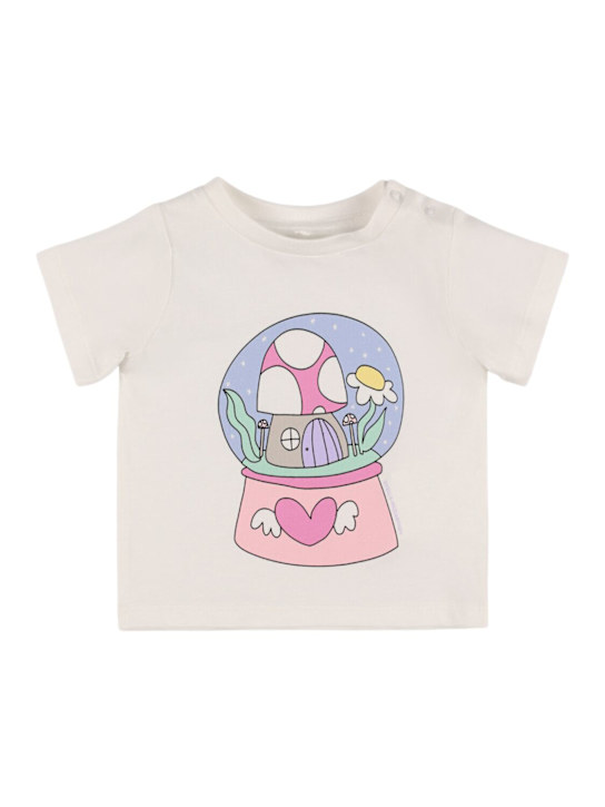 Stella McCartney Kids: T-shirt in jersey di cotone stampato - Bianco - kids-girls_0 | Luisa Via Roma
