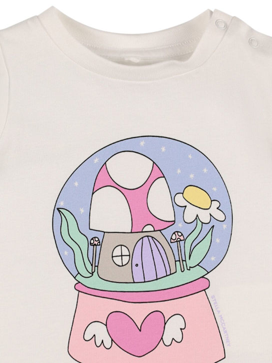Stella McCartney Kids: T-shirt in jersey di cotone stampato - Bianco - kids-girls_1 | Luisa Via Roma