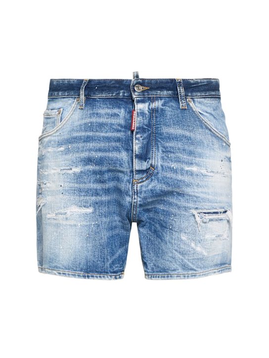 Dsquared2: Light Scarface wash Bro fit shorts - men_0 | Luisa Via Roma