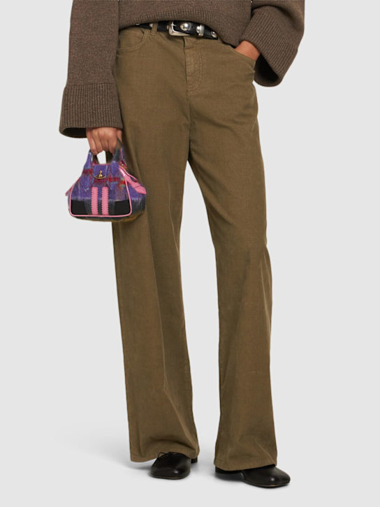 Vivienne Westwood: Mini Yasmin tartan mohair chain bag - women_1 | Luisa Via Roma