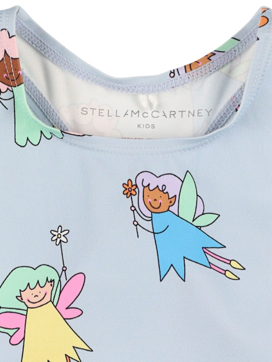 Stella McCartney Kids: Costume intero in lycra stampata - Celeste - kids-girls_1 | Luisa Via Roma