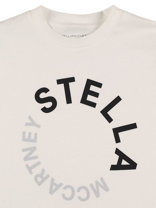 Stella McCartney Kids: Camiseta de jersey de algodón con logo - Blanco - kids-boys_1 | Luisa Via Roma
