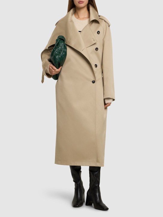Oblique cotton trench coat - Thumbnail 2