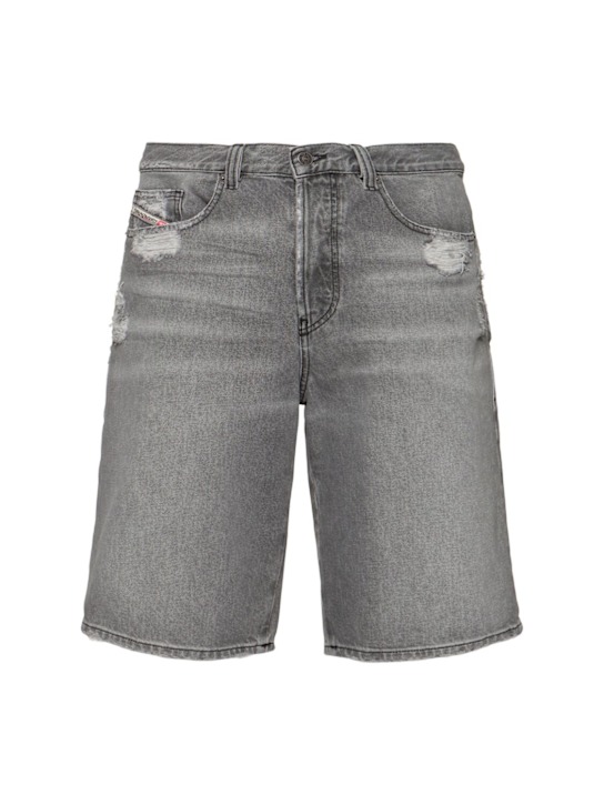 Diesel: Regular denim shorts - men_0 | Luisa Via Roma