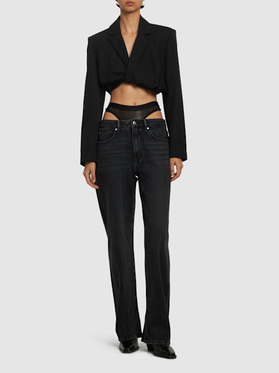 Alexander Wang: Slit hem jeans w/ mesh underwear - women_1 | Luisa Via Roma