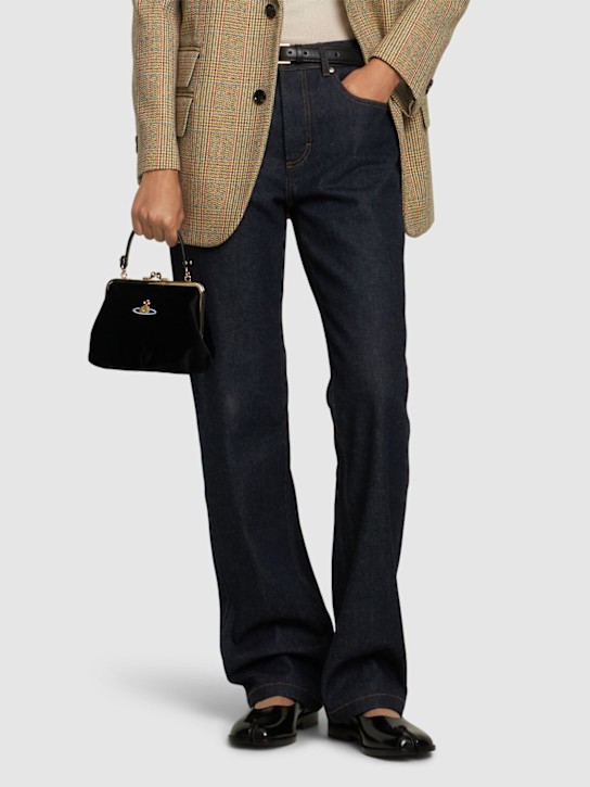 Vivienne Westwood: Granny Frame velvet top handle bag - women_1 | Luisa Via Roma