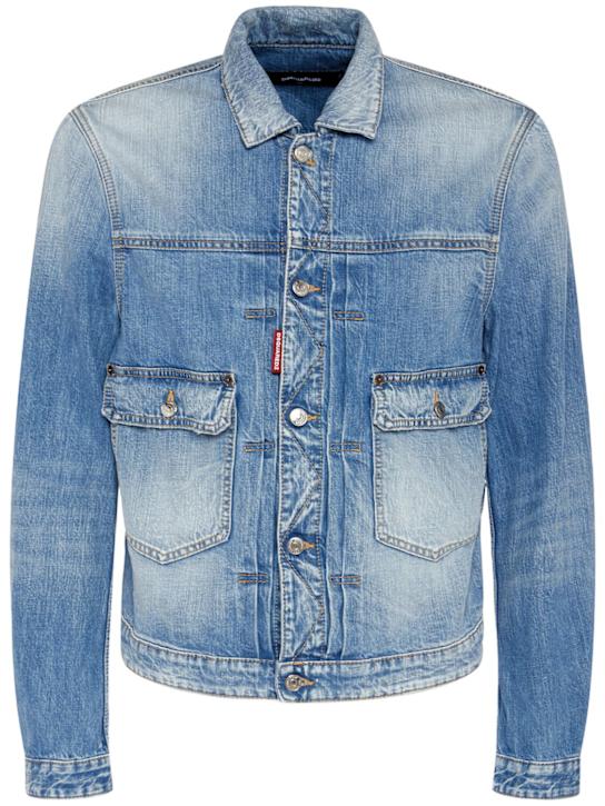Dsquared2: Heritage boxy denim jacket - men_0 | Luisa Via Roma