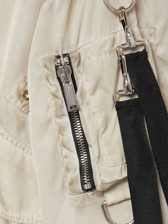 Dsquared2: Garment dyed military bomber - White - men_2 | Luisa Via Roma
