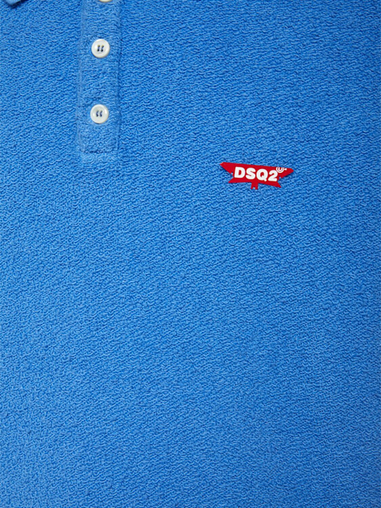 Dsquared2: Tennis fit polo - Cerulean Blue - men_4 | Luisa Via Roma