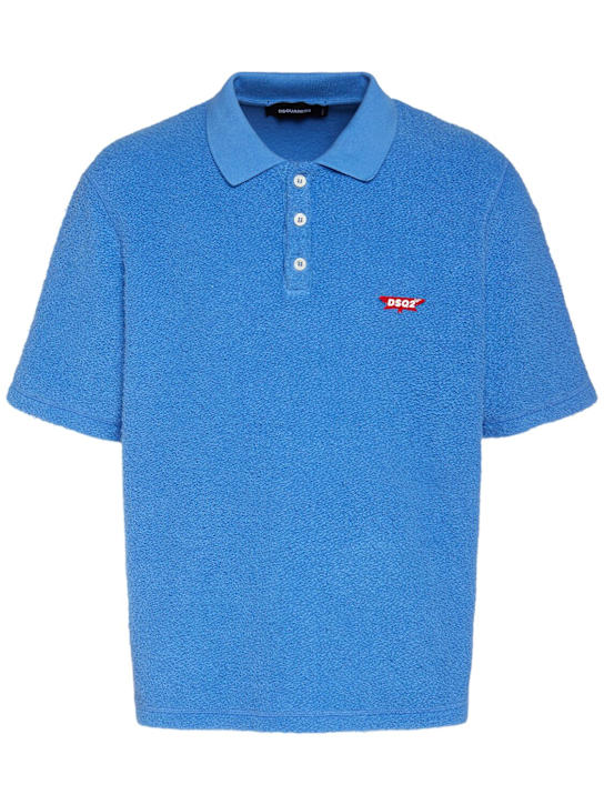 Dsquared2: Tennis fit polo - Cerulean Blue - men_0 | Luisa Via Roma