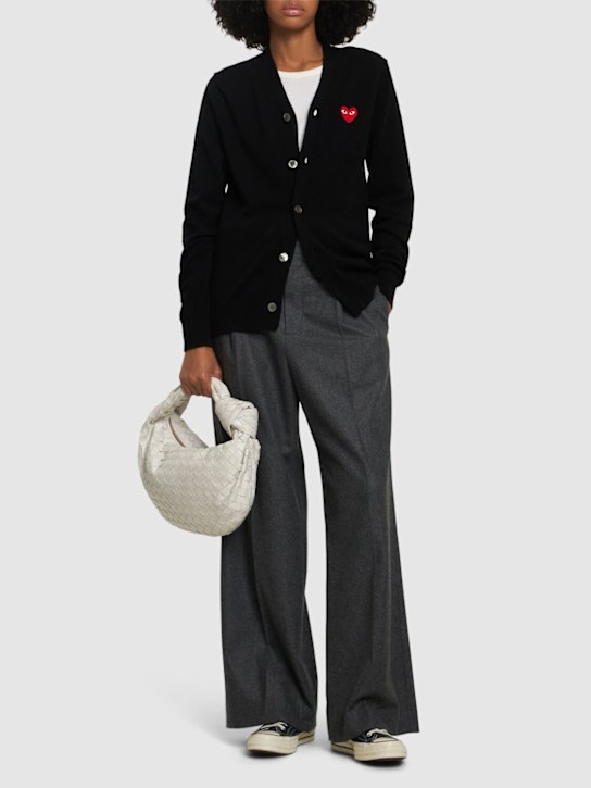 Comme des Garçons Play: Cardigan en laine à col en V - women_1 | Luisa Via Roma