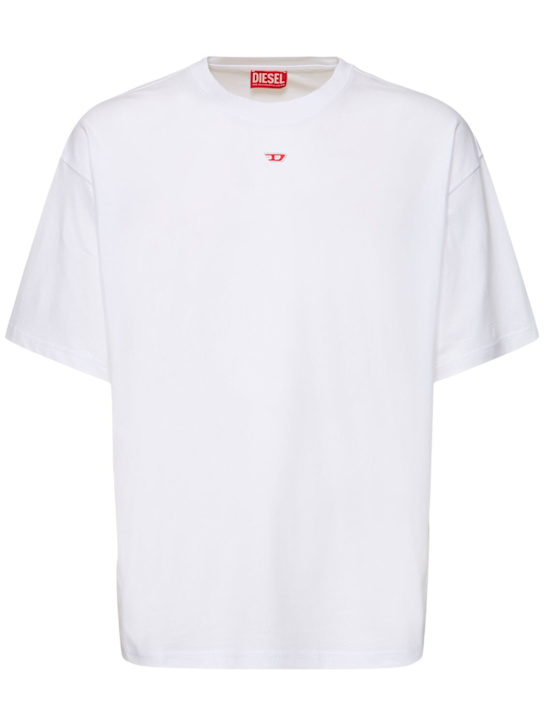 Diesel: Embroidered logo t-shirt - men_0 | Luisa Via Roma