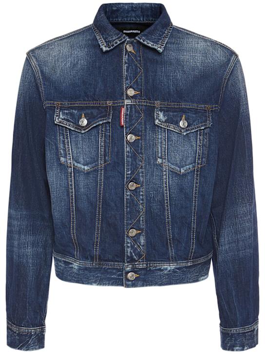 Dsquared2: Denimjacke "Be Cool Be Nice L.A." - men_0 | Luisa Via Roma