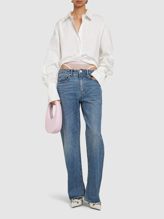 Alexander Wang: Slit hem jeans w/ mesh underwear - women_1 | Luisa Via Roma