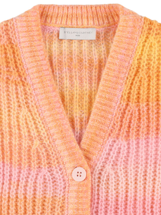 Stella McCartney Kids: Knit poly cardigan - Pink/Multi - kids-girls_1 | Luisa Via Roma