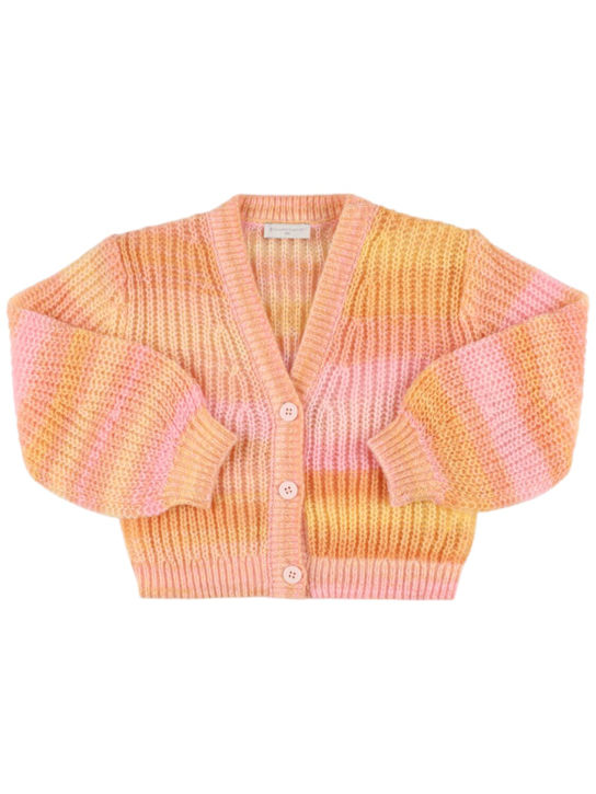 Stella McCartney Kids: Knit poly cardigan - Pink/Multi - kids-girls_0 | Luisa Via Roma