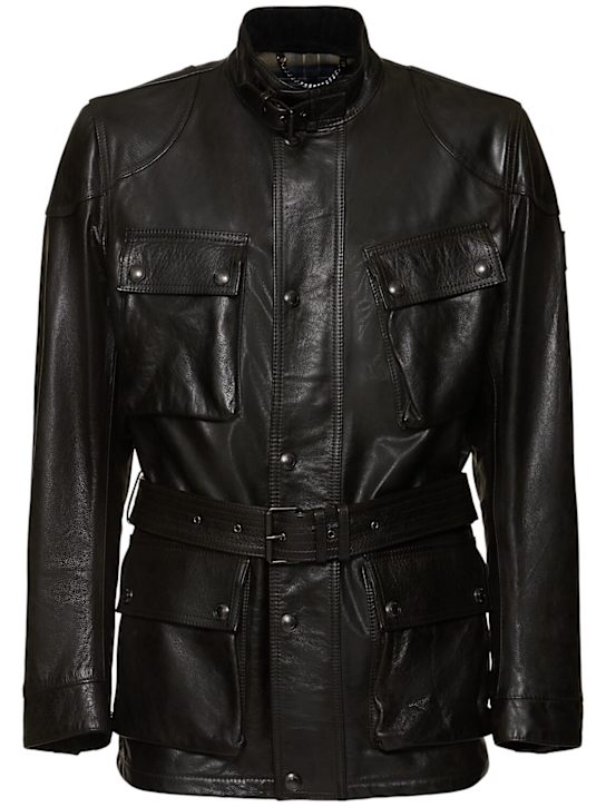 Belstaff: Trialmaster Panther 2.0 leather jacket - Black - men_0 | Luisa Via Roma